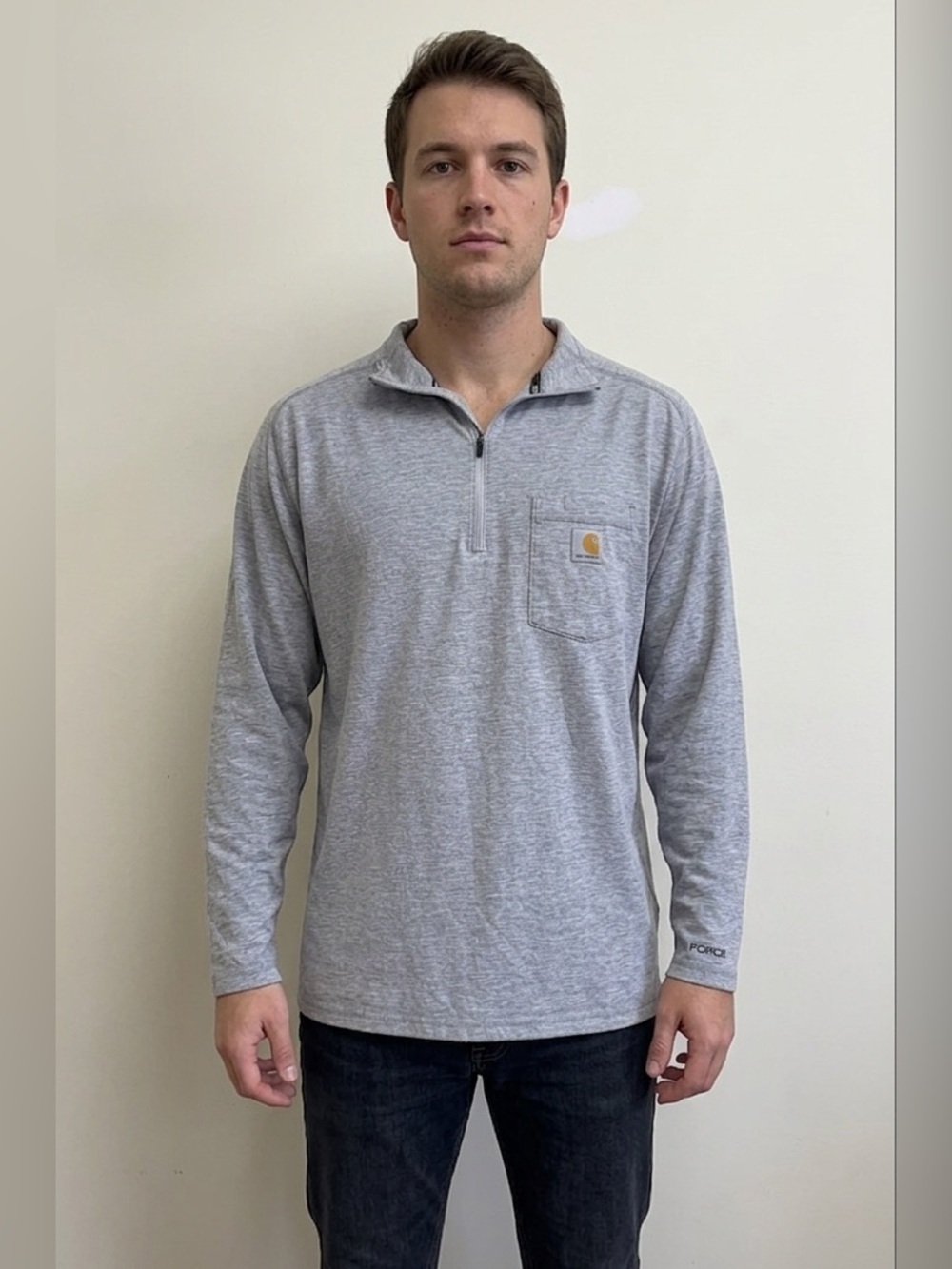 Carhartt Force Quarter-Zip Pullover Gray Men’s Size XL Workwear Sweatshirt